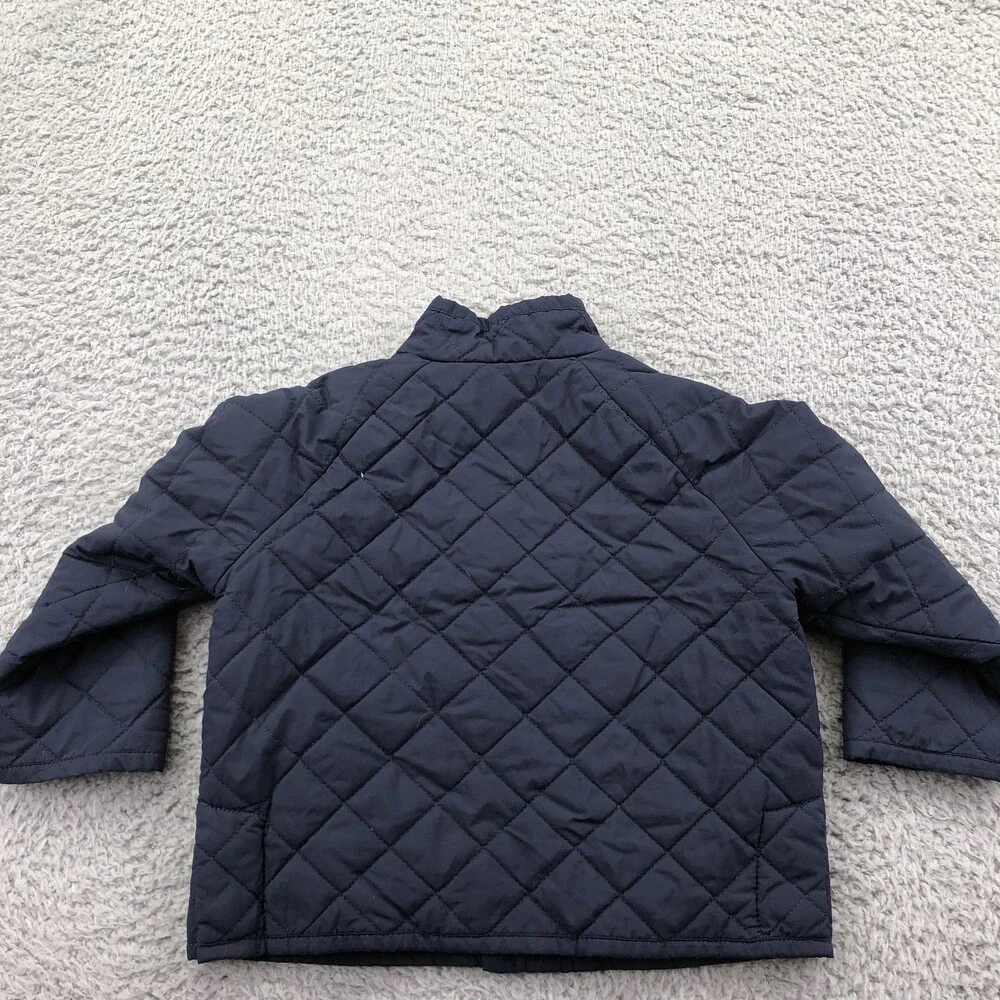 Polo Ralph Lauren Jacket Infant 18M Blue Quilted Full Zip Logo Pockets Winter